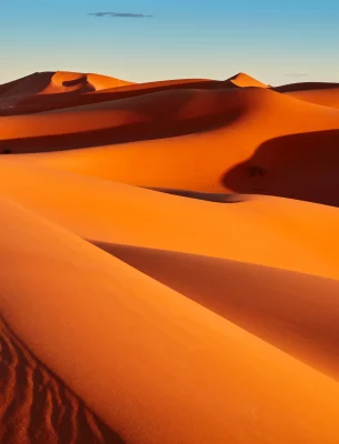 Sand dunes in the Sahara Desert, near Merzouga in Morocco