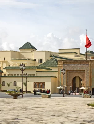 View of Royal palace Rabat Morocco from a distance.