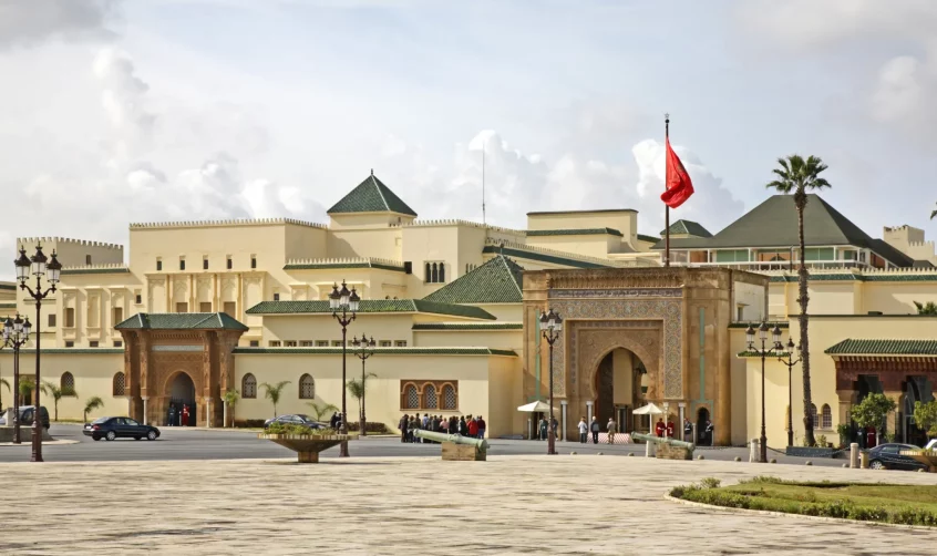 View of Royal palace Rabat Morocco from a distance.