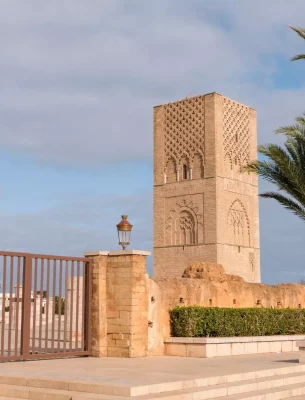 Hassan Tower in Rabat, Morocco, during a bright day