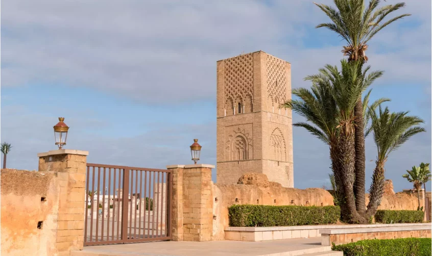 Hassan Tower in Rabat, Morocco, during a bright day