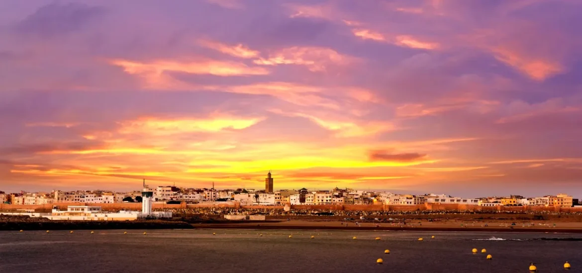 sunset panorama rabat coastline