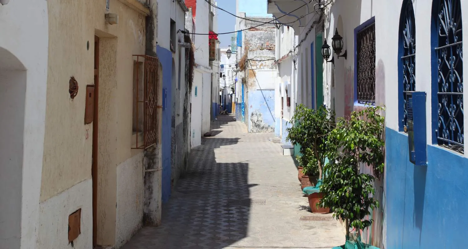 Quiet residential alleyway in Asilah's old town