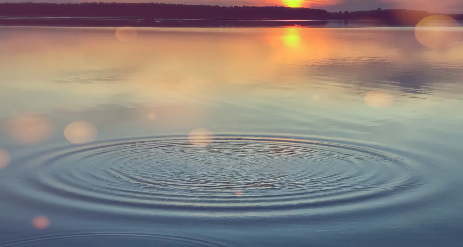 Sunset reflection on a calm lake