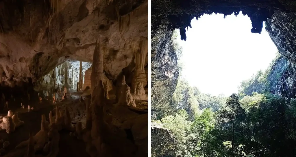 Stalactites and rock formations inside Friouato Caves in Tazekka National Park