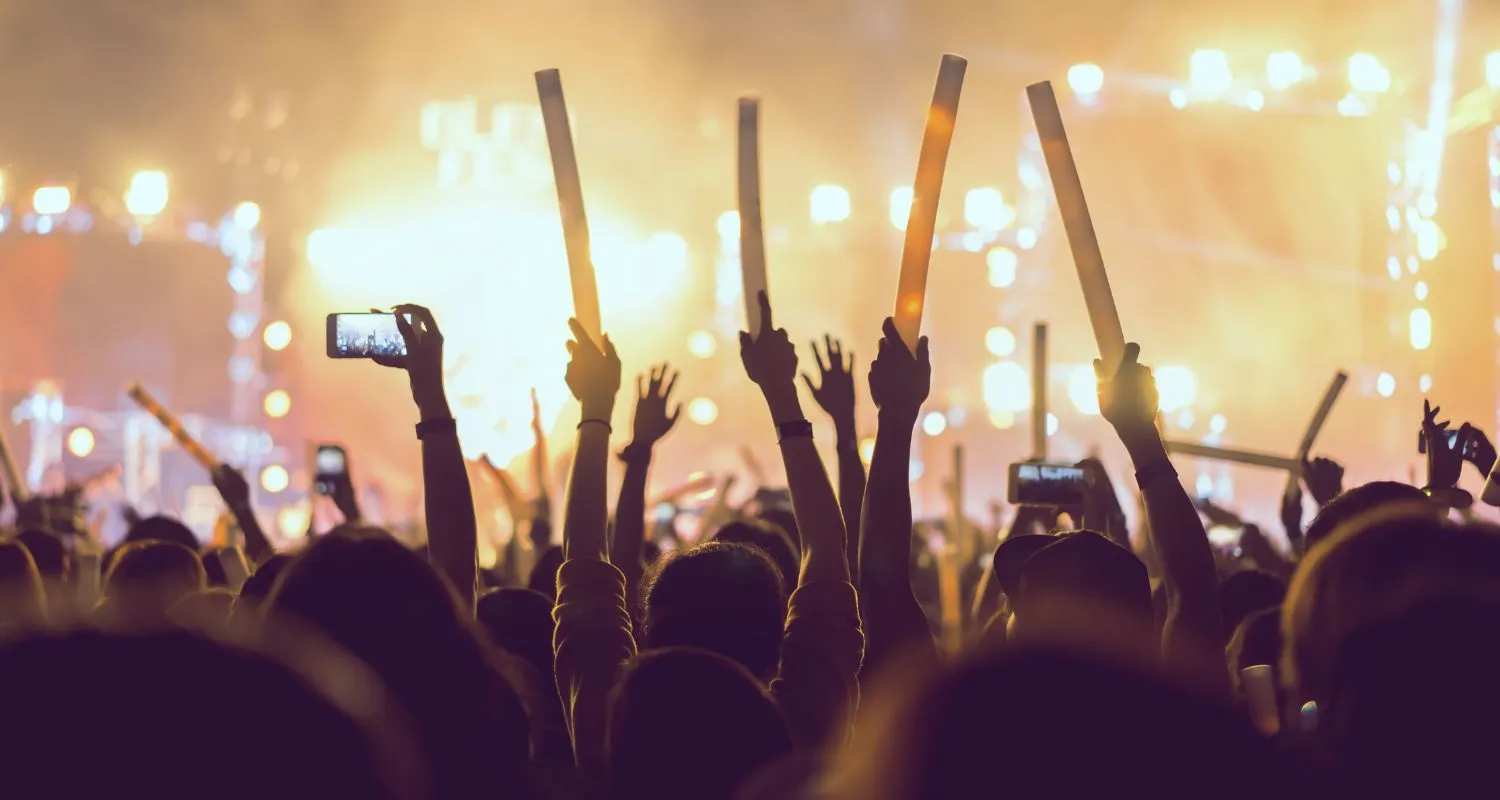 Crowd cheering at a live concert during Mawazine 2026 in Rabat