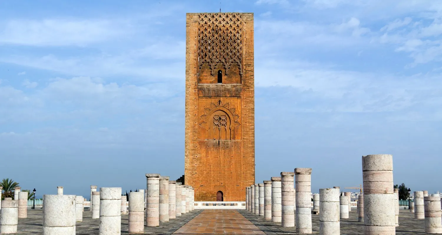 Hassan Tower and historic columns in Rabat, Morocco